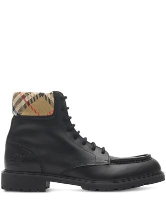 Burberry Stivali Combat Rogue in pelle - Marrone