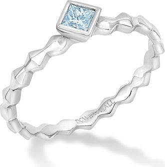 Dower & Hall 14k Brancusi Cube Aquamarine Narrative Ring