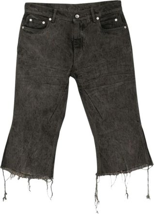 Rick Owens Denim Slim Bermuda Shorts - Dames - Denim shorts - Grijs - W28 - Denim - Korte Broeken