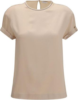 Brunello Cucinelli Beige Elastane Womens Blouse
