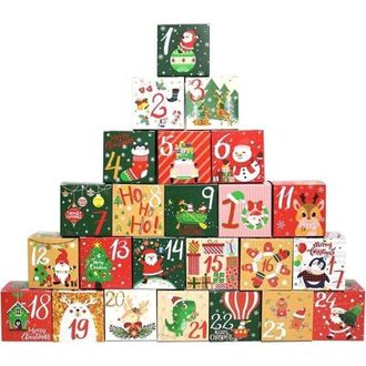 OEM Juego De 24 Cajas Para Calendario De Adviento Para Rellenar, Para Dulces, Galletas, Pasteles, Regalos De Navidad - Crezuo