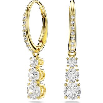 Swarovski Stilla Attract Drop Earrings in Gold/White at Nordstrom