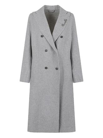 Ermanno Scervino Cappotto doppiopetto con spilla - Grigio