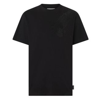 Philipp Plein Tops, Heren, Zwart, 2Xl, Katoen, Rondhals T-Shirt Eagle Stones