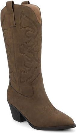 Journee Collection Chantry Western Boot in Brown Pu at Nordstrom Rack, Size 8.5