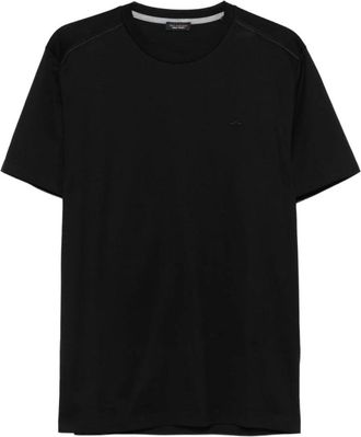 Paul & Shark Gebreid katoenen T-shirt - Heren - T-shirts - Zwart - L - Katoen - Tops