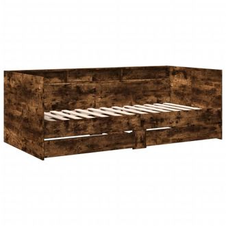 Berkfield Home Versatile Daybed with Drawers without Mattress Smoked Oak 90x190 in Brown