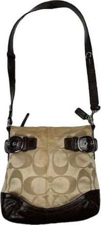Coach Pre-owned Cross Body Bags, female, Beige, Size: ONE SIZE Pre-owned Canvas Shoulder Bag