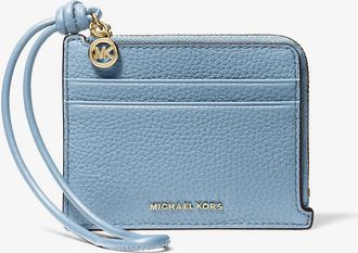 Michael Kors Jet Set Small Pebbled Leather Card Case Wristlet