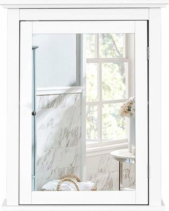 Costway Costway - Armario De Ba&ntilde;o Con Espejo De Pared 56 X 15 X 69,5cm Mueble De Ba&ntilde;o Organizador Con Puerta Y Estante Ajustable Gabinete De Almacenamiento Pa