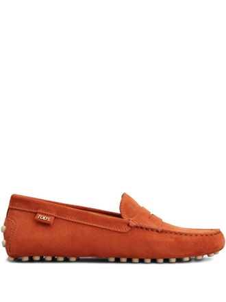 Tod's gommino penny loafers - women - Calf Suede/Calf Leather/Calf Leather - 37.5 - Orange