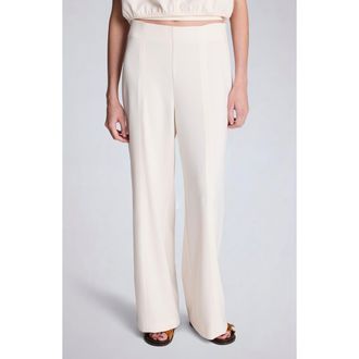 Kenneth Cole Hollywood High Waist Pull-On Wide Leg Pants in Oyster at Nordstrom Rack, Size X-Large