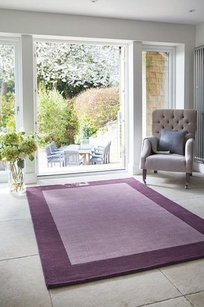 Origin Store Borders Rug in Mauve | Size: 200 cm x 290 cm