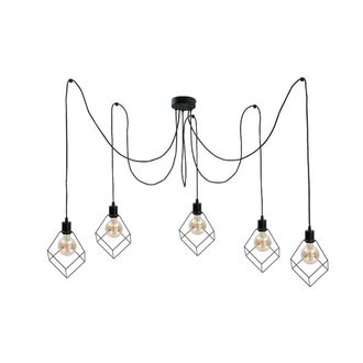 Netlighting Ruben Cluster Pendant Ceiling Light Black 5x E27
