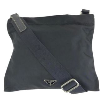 Prada Pre-owned Tessuto Nylon Leather Shoulder Bag - Dames - Pre-owned - Zwart - Maat: ONE Size Nylon