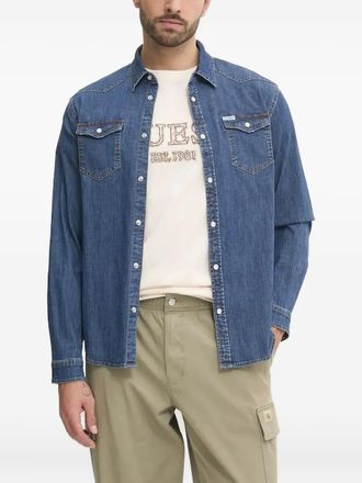 Guess Co Camicia denim con tasche - Blu