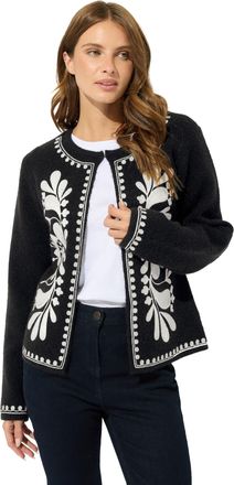 M&Co Womens Embroidered Detail Cardigan - Womens Black
