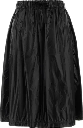 Herno Rokken, Dames, Zwart, M, Nylon, Laminar Midi-rok met elastische tailleband