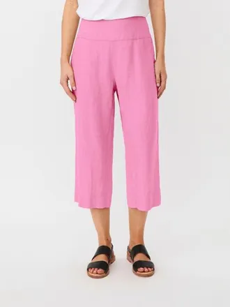 Masai Mapallas Linen Cropped Trousers in Fuchsia Pink at Nordstrom, Size Xx-Large