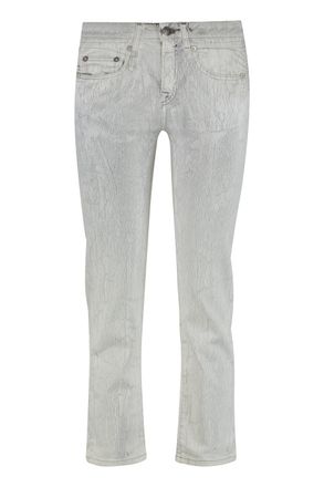R13 Womens Straight Leg Jeans - Light Grey Cotton - Size 26 (Waist)