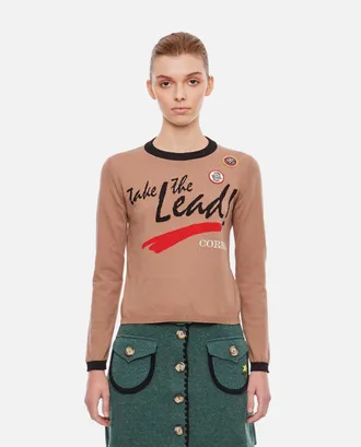 Cormio T-shirt A Maniche Lunghe Con Motto Ad Intarsio