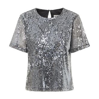 Ichi Ichi, Dames, Blouses & Shirts, Grijs, Maat: 2XL