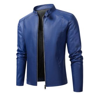 Generic Mens Leather Bomber JacketMens Faux Leather Jacket Warm Winter Fur Coat Motorcycle Bomber Jacket Coat Mens Bikers Waterproof Jackets Men Wedding Party
