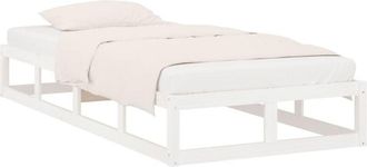 vidaXL Bed Frame without Mattress White 100x200 cm Solid Wood Vidaxl