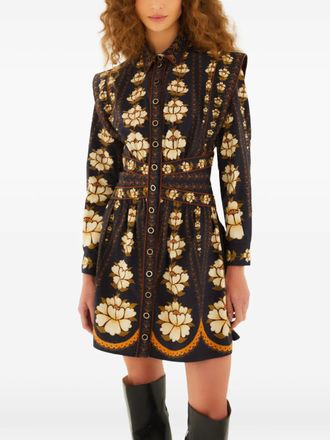 Farm Rio Abito corto con stampa a fiori - Nero