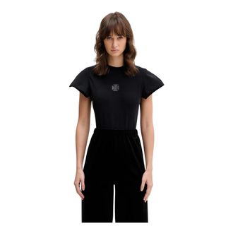 VETEMENTS Bodysuit met patch - Dames - Bodies - Zwart - S - Katoen - Tops