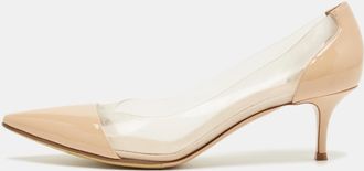 Gianvito Rossi Beige/transparent Patent Leather And Pvc Plexi Pumps