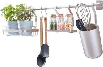 iDesign Idesign - Soporte De Utensilios Con 2 Ganchos Y Soportes Para Plantas Y Especias