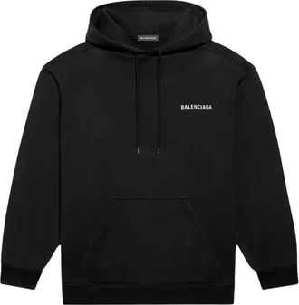 Balenciaga Logo Katoenen Hoodie - Heren - Hoodies - Zwart - S - Katoen - Hoodies & sweatvesten