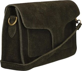 Notre-V Margot Suede - Dames - Schoudertassen - Groen - ONE Size - Su&egrave;de - Tassen