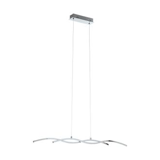 Loops Pendant Light Colour Chrome Aluminium Shade White Plastic Bulb LED 2x9W Included