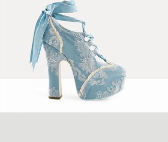 Vivienne Westwood Elevated Ghillie Platform Cotton Blue Coral 3-36 Women