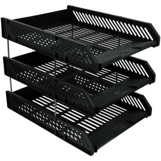 OEM Bandejas De Pl&aacute;stico Negras, Organizador Vertical De Escritorio Para Documentos Y Cartas, Organizador Apilable Con Caj&oacute;n Para Oficina En Casa - Crezuo