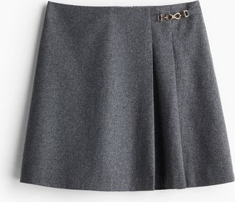 H&M Minijupe mit Metalldetail - Dunkelgraumeliert
