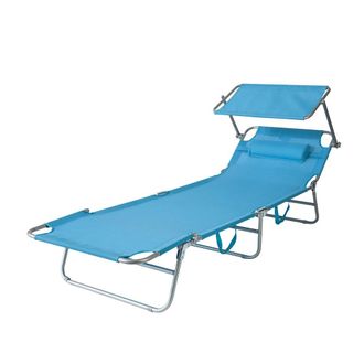 SoBuy Tumbona, Tumbona De Relaci&oacute;n Con Respaldo Reclinable Y Parasol, Tumbona Plegable Ogs48-b Sobuy Es