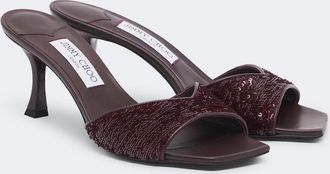 Jimmy Choo London Mules Skye de piel con lentejuelas