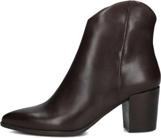 Lina Locchi AT 152 Enkellaarsjes - Dames - Laarzen met Hak - Bruin - 38 EU - Leer - Schoenen