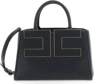 Elisabetta Franchi Grained Synthetic Leather Handbag - Dames - Handtassen - Zwart - ONE Size - Leer - Tassen