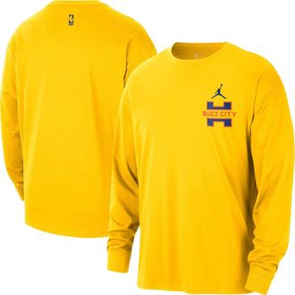 Jordan Brand Mens Jordan Brand Yellow Charlotte Hornets 2025/26 City Edition Remix Essential Logo Long Sleeve T-Shirt at Nordstrom, Size Xx-Large