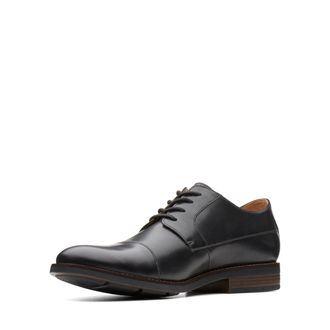 Clarks Mens 261231397 Becken Cap Derbys, Black, 8.5 UK