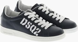 Dsquared2 Leather Low-Top Sneakers BOXER with Printed Logo size 38