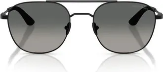 A|X Armani Exchange 54mm Rectangular Sunglasses in Matte Black /Grey Gradient at Nordstrom