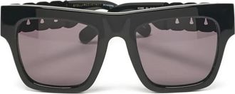 Stella McCartney 2020s zonnebril met rechthoekig montuur en kettingdetail - Zwart