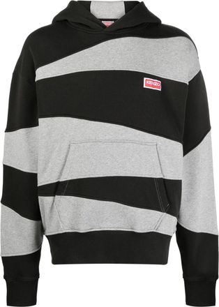 Kenzo panelled cotton hoodie - men - Cotton - M - Black