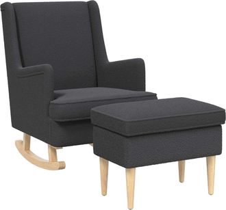 vidaXL Sill&oacute;n Con Pouf 2 Uds. Gris Oscuro Boucl&eacute; Vidaxl