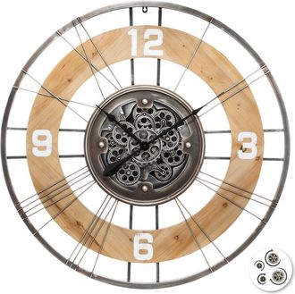 Atmosphera Atmosphera - Reloj &laquo;lana&raquo; - Metal Y Madera D90 Cm Cr&eacute;ateur DInt&eacute;rieur